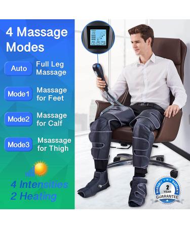 Air Compression Leg Massager with Heat Levels - Circulation & Muscle Relaxation Device | 4 Modes, 4 Intensities - Buy Online on GoSupps.com