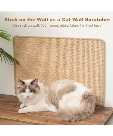 ChicWow Cat Scratcher with Adhesive Hook Loop Tape - Sisal Fabric Scratch Pad for Furniture Protection and Wall Scratching - 23.6 x 15.7 In - Buy Online on GoSupps.com