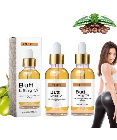 Ouhoe Butt Lifting Oil Tight Lift and Firm Booty Cellulite Cream Natural Herbal Butt Firming and Lifting Cream Aguaje Para Aumentar Gluteos Y Caderas Butt Plumper for Women Firming Fast (2PC)