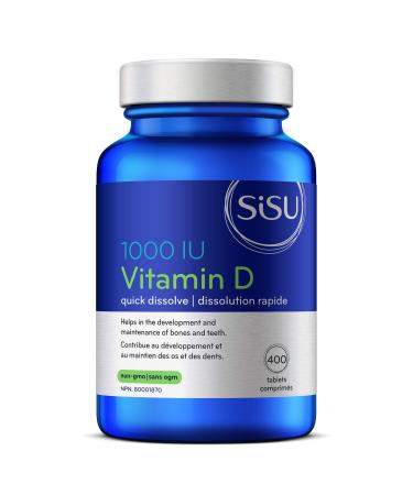 Sisu Vitamin D 1000 IU 400 Tablets - Quick Dissolve Vitamin D3 Tablets - Immune Support and Bone Maintenance - Gluten & Dairy Free - 400 Servings