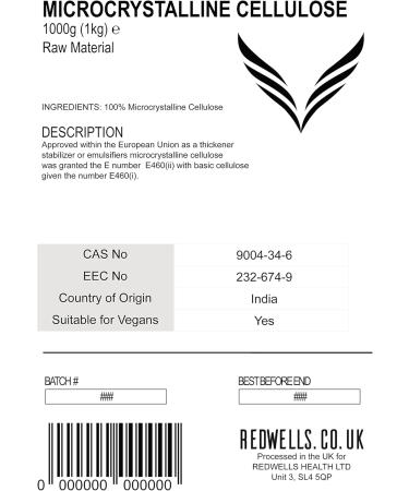 REDWELLS Tablet Excipients Microcrystalline Cellulose Powder Pack of 1 kg - Buy Online on GoSupps.com
