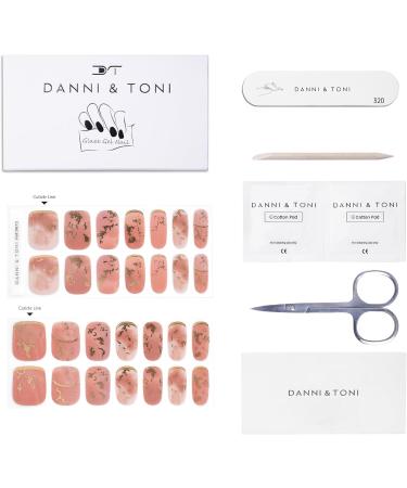 Danni & Toni Half Hardened Gel Nail Foils - Metallic Sands Pink & Gold | Self-Adhesive Nail Art Stickers | 28 Designs for Stunning Manicures - Buy Online on GoSupps.com
