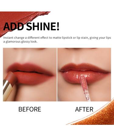 Oulac Cherry Sexy Lip Gloss - 3D Moisture Liquid Lipstick with Rosendamascena Extract - Transparent Glitter - 4.5ml for Dry Lips - Buy Online on GoSupps.com