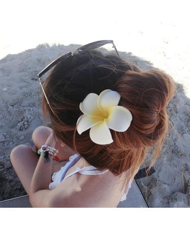 Hawaiian Leis Plumeria Hair Clips Luau Tropical Headband Flower Wreath Barrettes - Perfect for Summer Beach Vacation and Luau Party Decorations - Buy Online on GoSupps.com