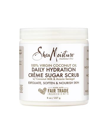 Shea Moisture Skin Care  Daily Hydration Cr me Sugar Scrub with Virgin Coconut Oil  Coconut Milk & Acacia Senegal  Gluten Free Exfoliating Body Scrub  Soften & Nourish Skin  8 Oz. 8 Ounce (Pack of 1)