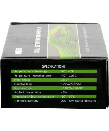 NICREW Digital LED Reptile Thermostat - Heating and Cooling Temperature Controller for Vivarium - 1100W 220V - Buy Online on GoSupps.com