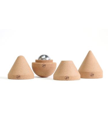JPTsports cork pusher set including eBook | Massage ball for fascia training | Self-massage of trigger and acupressure points