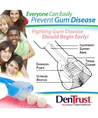 DenTrust 3-Sided Toothbrush 6-PK | Clinically Proven Easy & Effective for All Ages | Ideal for Adults Teens Children & Special Needs - Buy Online on GoSupps.com