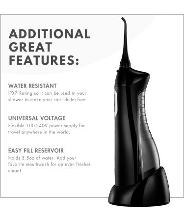 ToiletTree Products Oral Irrigator by Poseidon Portable Cordless Water Flosser (Black) | International Shipping Available - Buy Online on GoSupps.com