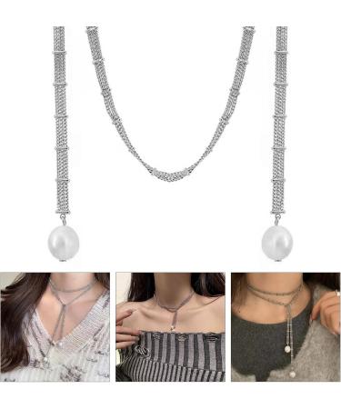 Oralgo Vintage Double-Layer Necklace with Imitation Pearl Fringes - Trendy & Elegant Fashion Accessory - Buy Online on GoSupps.com