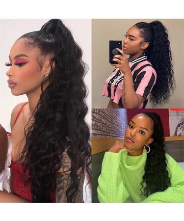 Ponytail Extension Wrap Around Ponytail Extensions Peruvian Natural Wave Ponytail Human Hair 12-26inch Remy Hair Clip In Curly Ponytail Hairpieces for Black Women Ponytail Hair Extension (Size : 120g 120g 22 inch - Buy Online on GoSupps.com