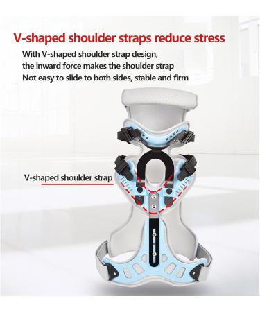Cervical Vertebrae Thoracic Orthosis | Adjustable Head Neck & Breast Support for Rehabilitation Arthritis & Pain Relief - Blue - Buy Online on GoSupps.com