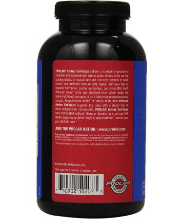 PROLAB Nutrition Amino Gelcaps 200 SGel - Premium Sports Supplement for Muscle Recovery & Performance | International Shipping Available - Buy Online on GoSupps.com