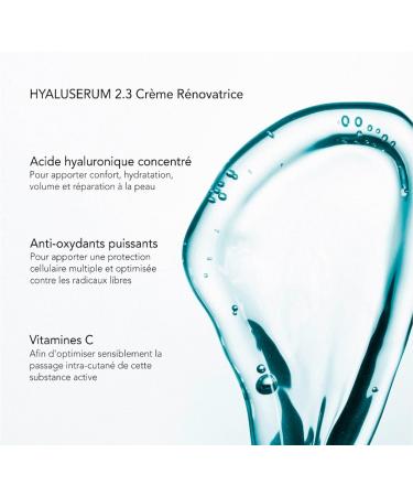 Innoderm | HYALU2.3 Anti-wrinkle Renewal Cream - Radiance/Firmness | Global anti-aging cream | Hydrates | Patented complex (Hyaluronic Acid + AHA + Glycerol) & trio of Vitamin C | 99.5% natural | 50ml - Buy Online on GoSupps.com