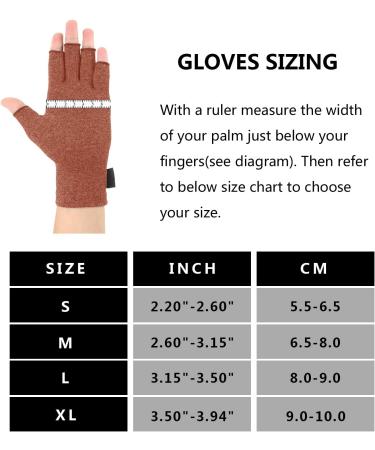2 Pairs Arthritis Gloves for Pain Relief | Compression & Warmth for Joint Support | Carpal Tunnel Rheumatoid Arthritis RSI - Size S Brown - Buy Online on GoSupps.com