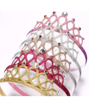Buy BJ-SHOP Girls Crown Set - Sparkling Princess Tiara & Elastic Hairband - 5 Piece Tiara Accessories for Kids - Buy Online on GoSupps.com