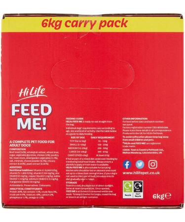 HiLife FEED ME! - Complete Dry Dog Food - Tasty Beef Cheese Vegetables - Soft Moist & Meaty 6kg Single Beef Cheese and Fresh Vegetables 6 kg (Pack of 1) - Buy Online on GoSupps.com