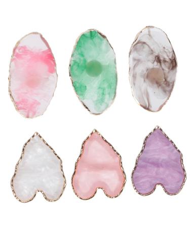 6 pi ces Palette Nail Art R sine pour M lange Ongles Plateau Cosm tique Multifonctionnel pour Peinture et Design Pratique Porter Au Doigt