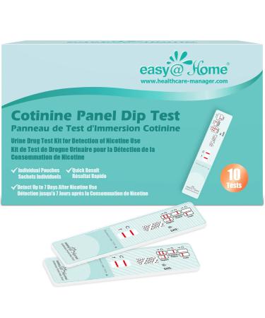 Easy Home NicotineTest Kit - Detect Metabolite Cotinine in Urine with 200 ng/mL Cutoff Level - Results in 5 Minute #ECOT-114 10 Pack