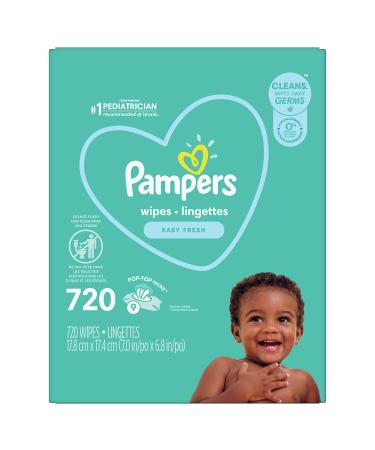 Pampers Baby Wipes Complete Clean Baby Fresh Scent 9X 80 Pop-Top - 720 Count Complete Clean 720 Count (Pack of 1)