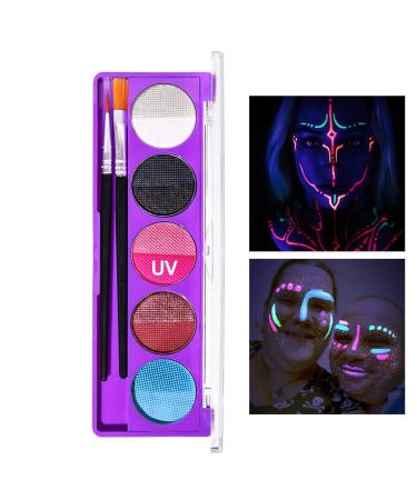 Glow in The Dark Makeup | 5-color Long-Lasting Eyeshadow Makeup | Lightweight High Gloss Makeup Powder UV Shimmer Face Makeup Glow Blacklight Makeup Cosmetics for Halloween Hondony 02#