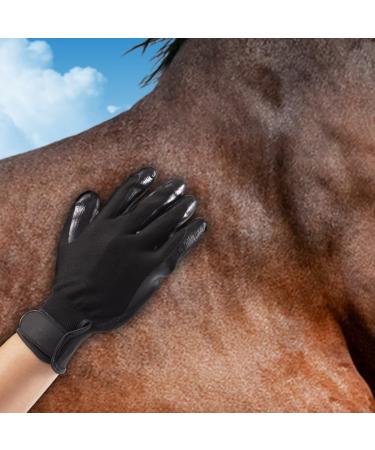 Bestbuy Pet Grooming Gloves - Improved Five Finger Design Rubber Glove Gentle Deshedding Brushes for Cats Dogs and Horses (Black) - Buy Online on GoSupps.com