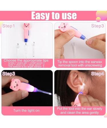 17-Piece Kid's LED Earwax Remover Tool Kit - Stainless Steel Ear Curette with Light for Easy Ear Wax Cleaning and Removal (Vivid Style) - Buy Online on GoSupps.com