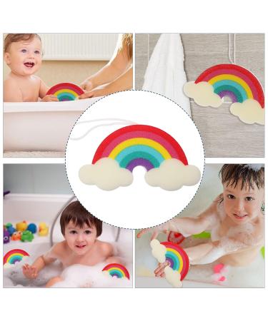 Uonlytech Rainbow Bath Sponge Set - 2pcs Cute Scrubbers for Bath & Shower | Colorful Loofah Pouf & Back Scrubber - Buy Online on GoSupps.com