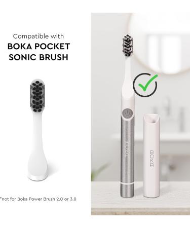 Boka Pocket Replacement Toothbrush Heads - Compatible Sonic Electric Toothbrush (2 Pack) - White - Buy Online on GoSupps.com