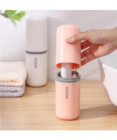 Miejmjia Travel Water Set - Pink Toothbrush Holder Dental Brush & Tooth Plaster Cups for Camping & Business Trips - Buy Online on GoSupps.com