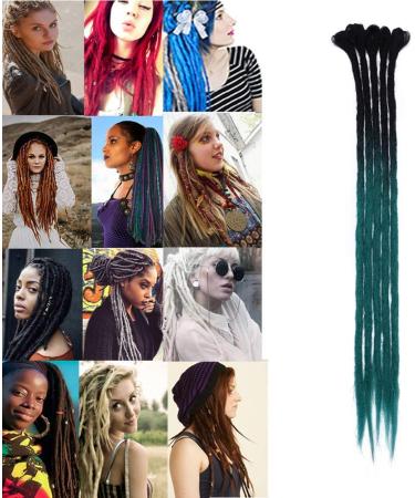 Buy Dreadlocks Hair Extension Art | Synthetic Afro Kinky Strands for Braiding - Black to Lake Blue 60cm (10 M ches) - International Shipping Available - Buy Online on GoSupps.com
