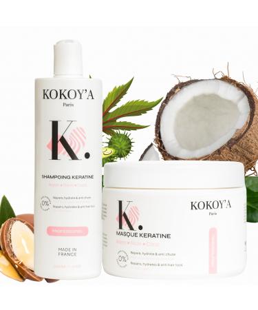 KOKOY'A Paris - Argan Coconut and Castor Oil Shampoo and Mask Pack - Nourishing and moisturizing hair care
