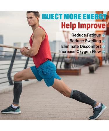 KEKING Calf Compression Sleeves for Men Women - Shin Splint Support & Varicose Vein Treatment - Gray L/XL - Buy Online on GoSupps.com