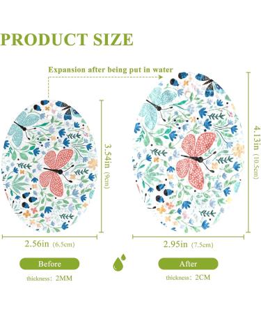 3-Pack Cleaning Kitchen Sponges Oval Seamless Pattern with Butterflies Kitchen Cellulose Dishwashing Wood Pulp Cotton - Buy Online on GoSupps.com