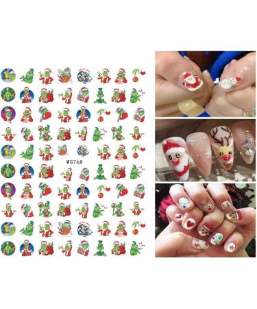 Christmas Nail Stickers - 10 Sheets Cartoon Art Decals for Kids | Self-Adhesive Nail Decoration Supplies - Buy Online on GoSupps.com