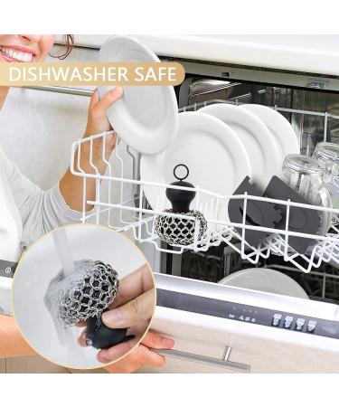 SOUHEILO Cast Iron Cleaning Kit with Upgraded Chainmail Scrubber and Pan Scraper - Medium Black | Dishwasher Safe Skillet Cleaner for Pans, Skillets, Dishes, Pots - Buy Online on GoSupps.com