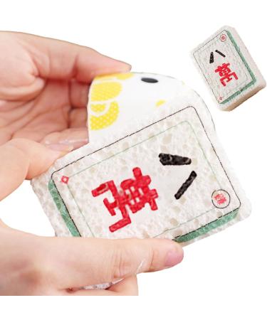Kitchen Sponges | Mahjong Design Dishes Sponge - Long-Lasting Wood Pulp Fiber Scrubber Sponge Kitchen Dish Bowl Cleaning Sponge for Dining Rooms Canteens Money money Eighty Thousand - Buy Online on GoSupps.com