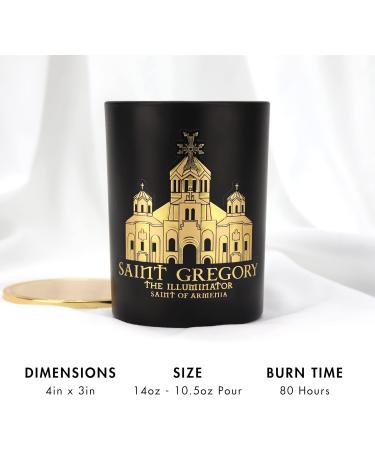 Saint Gregory The Illuminator Scented Candle | Soy Coconut Aromatherapy | 80 Hour Burn | Special Edition with Prayer Coin & Holy Oil | Saint of Armenia - Buy Online on GoSupps.com