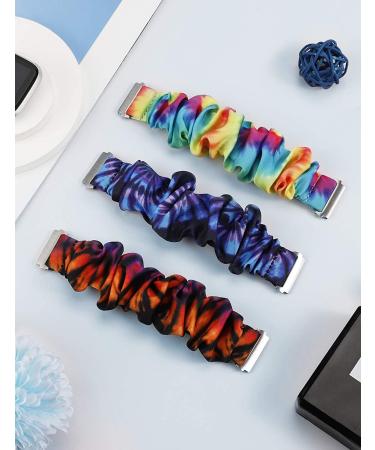 TOYOUTHS Scrunchie Bands for Fitbit Versa/Versa 2/Versa Lite - Tie Dye Pattern Printed Elastic Strap - Small Size - Replacement Wristband for Women/Girls - Buy Online on GoSupps.com