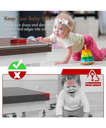 Mangotek Transparent Silicone Corner Protectors - 4 Pack Childproof Safety Bumpers for Furniture, Fireplace, Desk - Round 0.6 inch Width - Buy Online on GoSupps.com