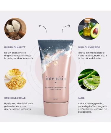 INTENSKIN Intensive Regenerative Face Cream 50 ml Anti-Ageing Effect Collagen Vitamin E Vitamin C Hyaluronic Acid - Buy Online on GoSupps.com