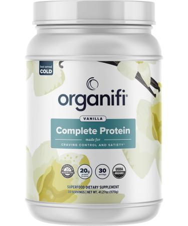 Organifi: Complete Protein Vanilla Flavor - Organic Vegan Plant Based Protein Powder - 30 Day Supply - Supports Craving Control and Weight Management - Digestive Enzymes - No Soy, Dairy, or Gluten Vanilla 2.61 Pound (Pack