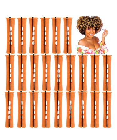 Perm Rods Hair Rollers Large Long Short Hair Styling Tool Hair Curlers for Natural Hair Dark Orange Color