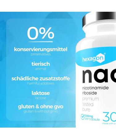 Buy NAD+ Nicotinamide Riboside 300mg - Anti-Aging & Energy Booster - 30 Vegan Capsules Made in France | +1 Month Supply - Buy Online on GoSupps.com