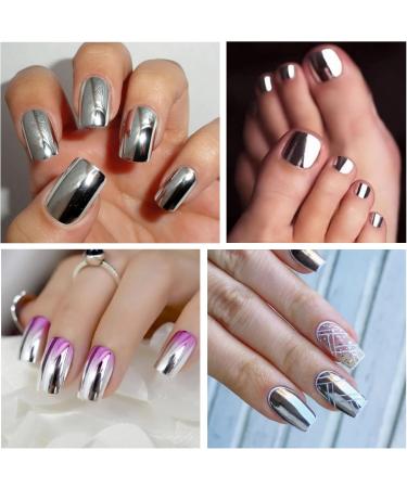Metal Nail Polish 18ml Mirror Nail Varnish Quick Drying Metallic Effect Nail Art Polish Plating Metallic Nail Polish No UV Needed Magic Mirror Gel Nail Polish For Chrome Nail Art (12-Silver) - Buy Online on GoSupps.com