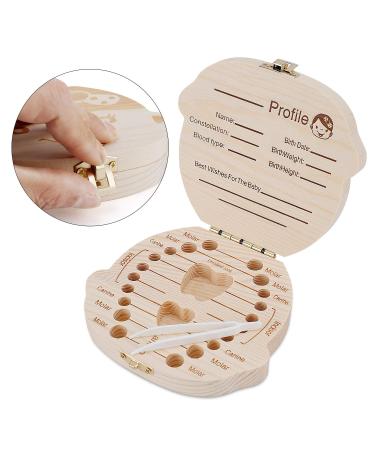 NASHRIO Baby Tooth Box - Wooden Kids Keepsake Organizer with Tweezers for Girls - Cute Children Tooth Container to Preserve Childhood Memories - Buy Online on GoSupps.com