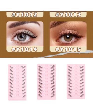 KANGQL Half Lashes False Eyelashes Natural Half Lashes Short Wispy Clear Band Lashes Pack Cat Eye 3D Faux Mink Lashes Fake Eyelashes 10Pair - Buy Online on GoSupps.com