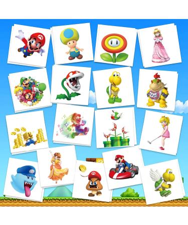 Super Bros Birthday Party Supplies - 136Pcs Temporary Tattoos & Party Favors - Buy Online on GoSupps.com