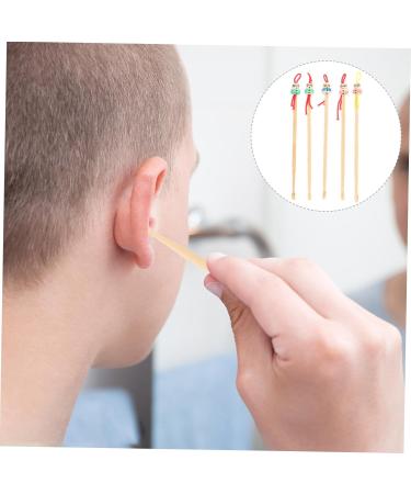 Mikinona 5pcs Ear Cleaners with Cartoon Doll Head Design Skid-Resistant Earwax Removal Tools for Personal and Family Use Wooden Earpicks for Gentle Ear Cleaning Random Color - Buy Online on GoSupps.com