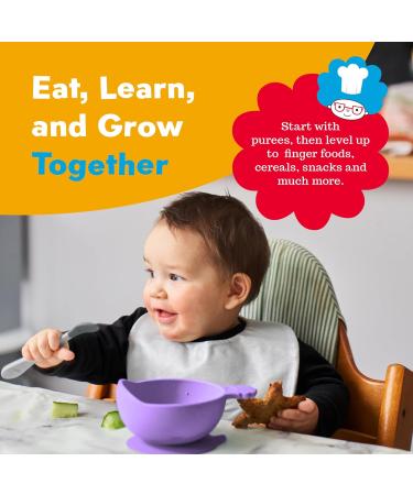 Nana's Manners Stage 1 Suction Bowl Set for Babies Aged 4 Months Plus - Weaning Bowl for Infant Kids - Purple - Buy Online on GoSupps.com